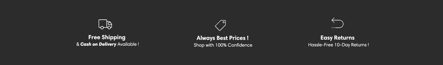 Trust badges for returns and free shipping