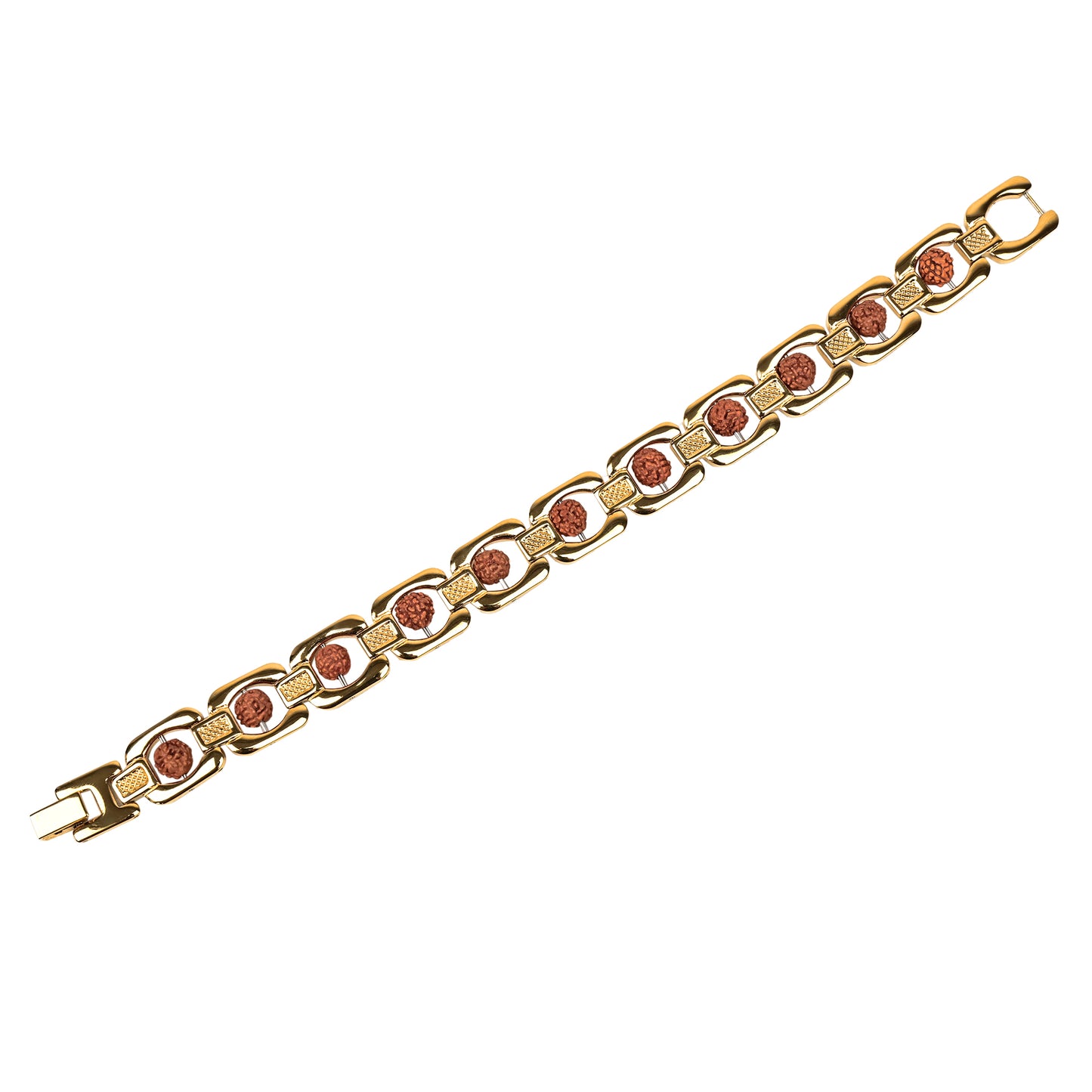 Gold Plated Panchmukhi Rudraksha Bracelet