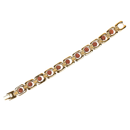 Gold Plated Panchmukhi Rudraksha Bracelet