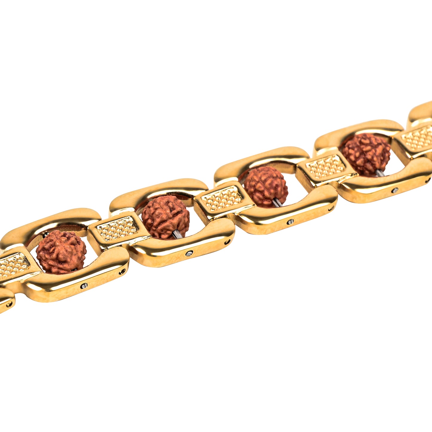 Gold Plated Panchmukhi Rudraksha Bracelet